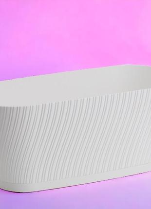 Кашпо мика петит с подставкой ⌀  27 см, белый