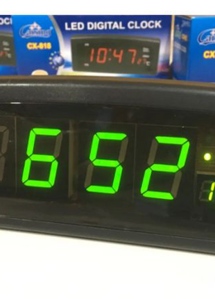 Годинник cx 818 green, настільні електронні годинники led