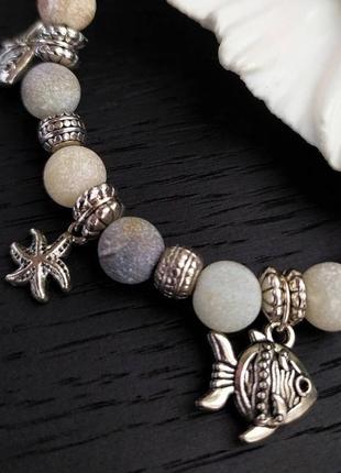 Агатовый браслет на резинке3 фото