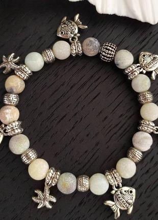 Агатовый браслет на резинке2 фото