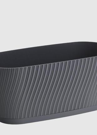 Кашпо mika petit с подставкой д. 27 см, антрацит