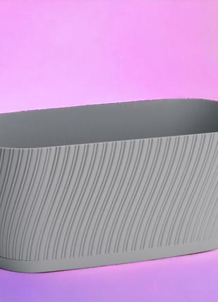 Кашпо мика петит с подставкой ⌀  27 см, платина