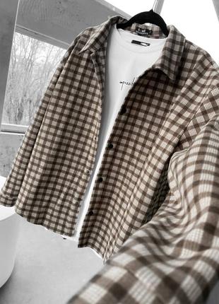 Теплая кашемировая рубашка оверсайз