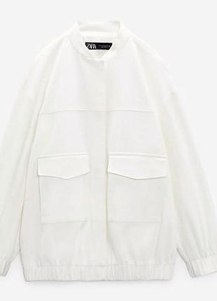 Льняний бомбер бомбер з льону зара zara