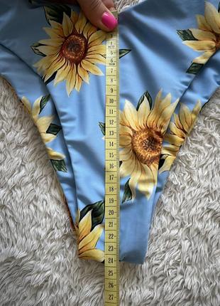 Zaful sunflower print knot bandeau bikini без бретельок6 фото