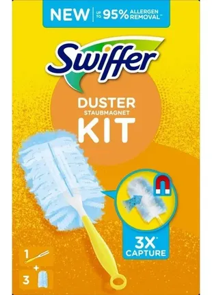 Щетка магнит для сбора пыли swiffer duster пипидастр с 3-мя сменными насадками1 фото