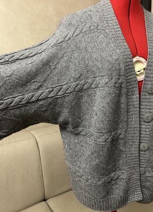 Jnj srl кардиган на пуговицах с поперечными косами рукав кимоно