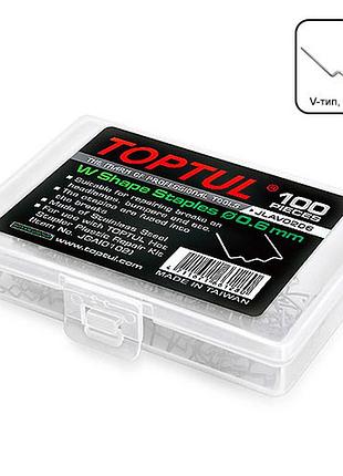 Комплект скоб для пайки пластику (100 шт., v-тип, 0.6 мм) toptul jlav0306