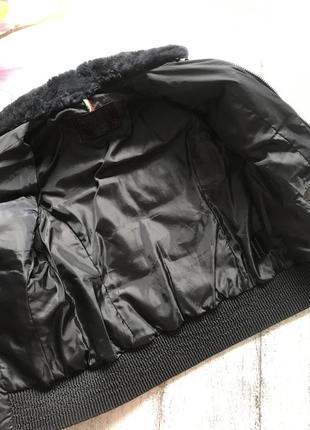 Крутая куртка пуховик с натуральным воротником размер s-m3 фото