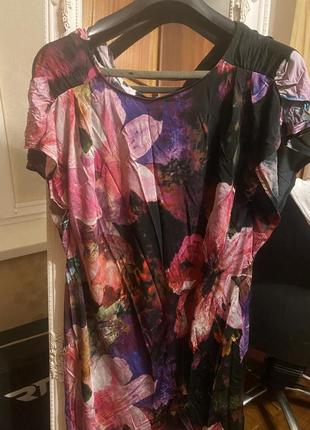 Сукня з відкритим плечем розмір s-m довжина миди віскоза квітковий принт