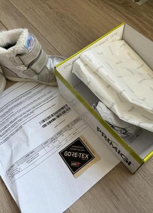 Дитячі зимові чоботи primigi 25 gore-tex срібні блискучі водостійкі