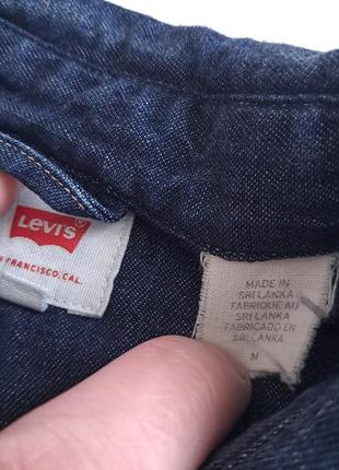 Мужская джинсовая тёмно-синяя рубашка levis levi straus4 фото