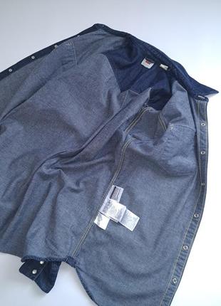 Мужская джинсовая тёмно-синяя рубашка levis levi straus8 фото