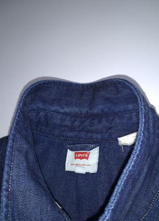 Мужская джинсовая тёмно-синяя рубашка levis levi straus9 фото