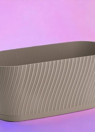 Кашпо мика петит с подставкой ⌀  27 см, серо-бежевый