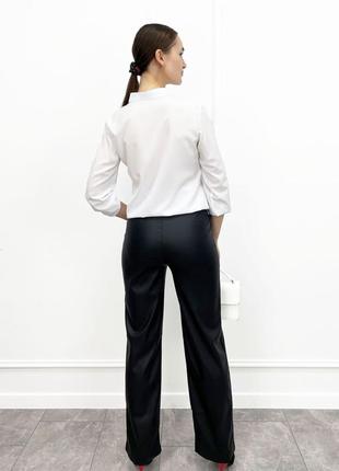 Женские штаны брюки эко кожа кожаные экокожа прямые4 фото