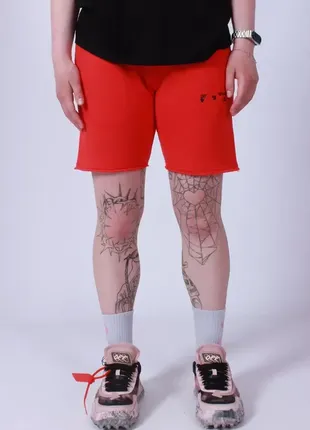 Шорты off-white diag logo sweatshorts red5 фото