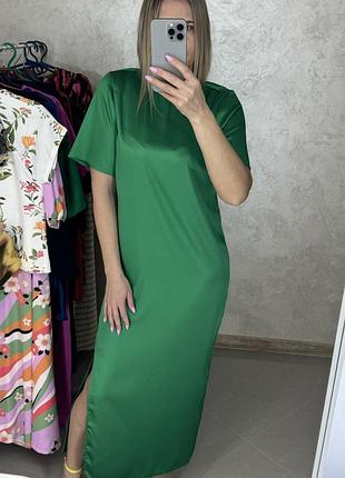 Жіноча ніжна атласна сукня. розмір с/м warehouse