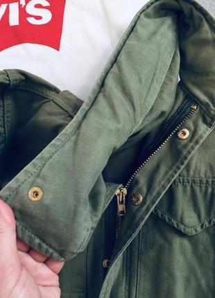 Стильная удлиненная куртка/ оверсайз/ парка/ защитная/ цвета хаки ki6 фото