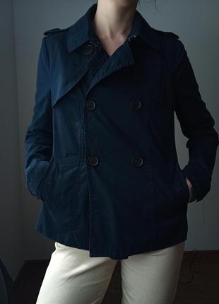 Легкая темно синяя куртка, размер s-m