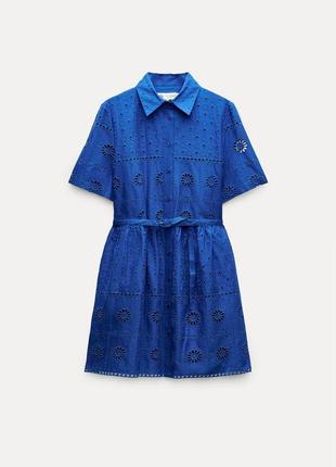 Коротка синя сукня бавовна zara new4 фото