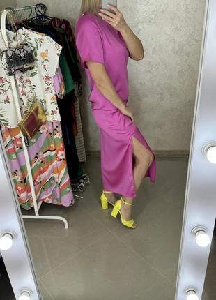 Женское нежное атласное платье. размерс/м. warehouse7 фото