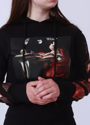 Худі off-white caravaggio slim hoodie black7 фото