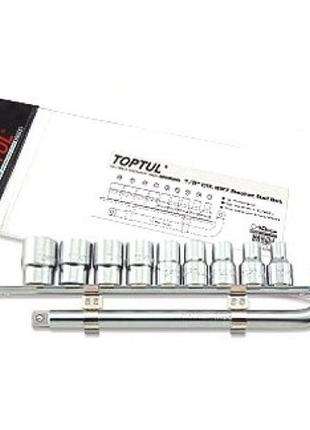 Набір головок і вороток на планці toptul 1/2" 8-22 мм gaag1007