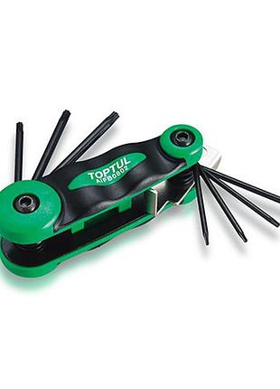 Набір шестигранників складаний toptul torx: t6-t25 aifb0802