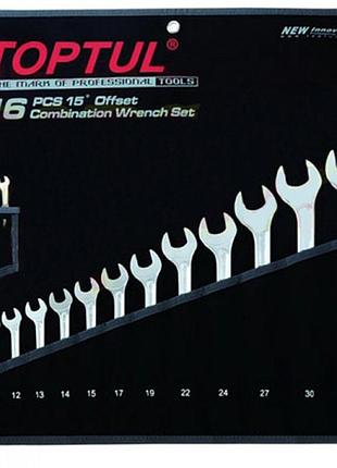 Набір ключів рожково-накидних toptul 16 шт. 7-32 hi-performance gpax1601