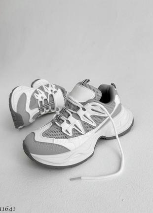 Кросівки кеди білі з сірим жіночі2 фото