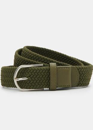 Зеленый ремень пояс из ткани sinsay унисекс хаки