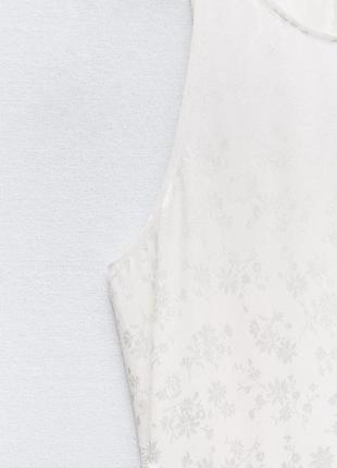 Однотонное белое кружевное платье zara new4 фото