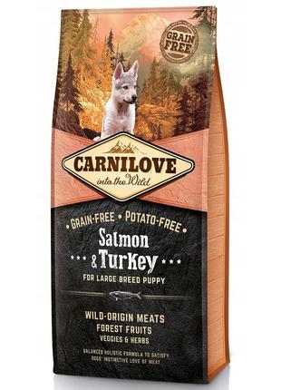 Сухий корм для цуценят великих порід carnilove puppy large breed salmon&turkey 12 кг