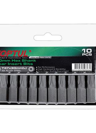 Набір насадок отверточних toptul 10мм l30мм t40 10 од. fsea1240g