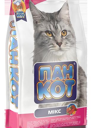 Пан кіт мікс сухий повноцінний корм для котів з вмістом риби, яловичини, курки 400гр