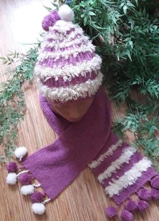 Шапочка с шарфиком для девочки