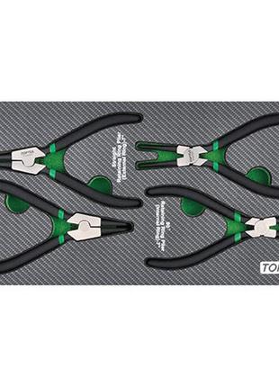 Набір круглогубців для стопорних кілець 4ед. (в ложементі) toptul gea0408