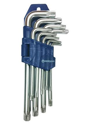 Набір ключів torx г-обр. з отвором 9 од. стандарт tks0901