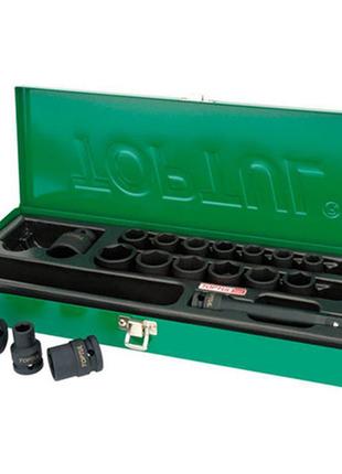 Набір ударних головок для пневмогайковерта toptul 1/2" 10-32мм + подовжувач 18ед. gcad1807