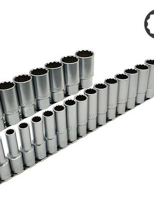 Набір головок довгих 12-гр. 1/2" 23ед. (на планці) toptul gaaq1623u-12