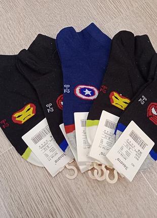 Носки 8-12 р капитан америка, человек паук. marvel
