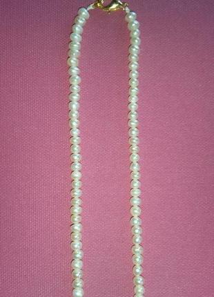 Прикраса на шию намисто з натуральних перлів 45-46 см2 фото