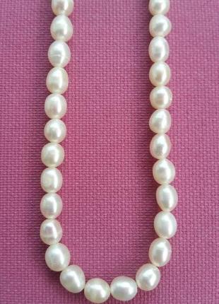 Прикраса на шию намисто з натуральних перлів 62 см2 фото