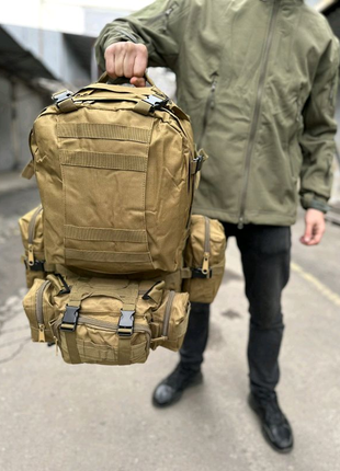 Армійский рюкзак з підсумками. койот 55 l7 фото