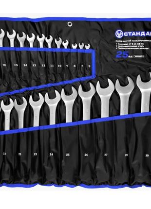 Набір ріжково-накидних ключів 25 шт. (6-32 мм) у чохлі стандарт nkk25st-s