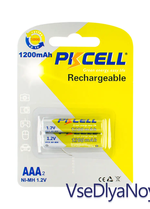 Батарейка pkcell aaa ni-mh rechargeable battery 1.2v 1200mah