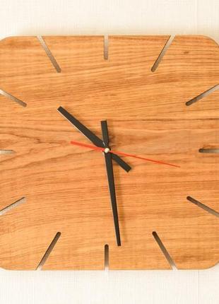 Деревянные декоративные настенные часы из натурального дуба porobka minimalism2 фото