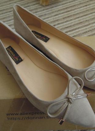 Замшевые балетки donnain