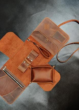 Футляр для курительной трубки, тарелка для табака, натуральная кожа. модель columbus